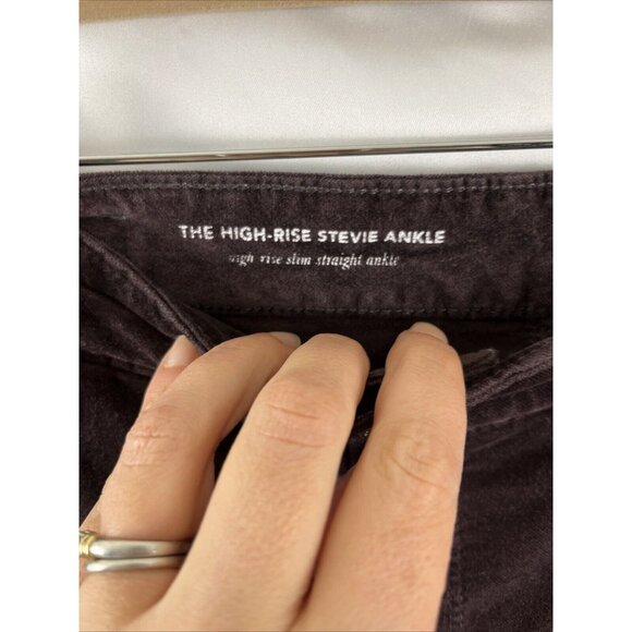 Anthropologie AG The High-Rise Stevie Ankle Brown Velvet Pants Womens Size 32 - Picture 4 of 14